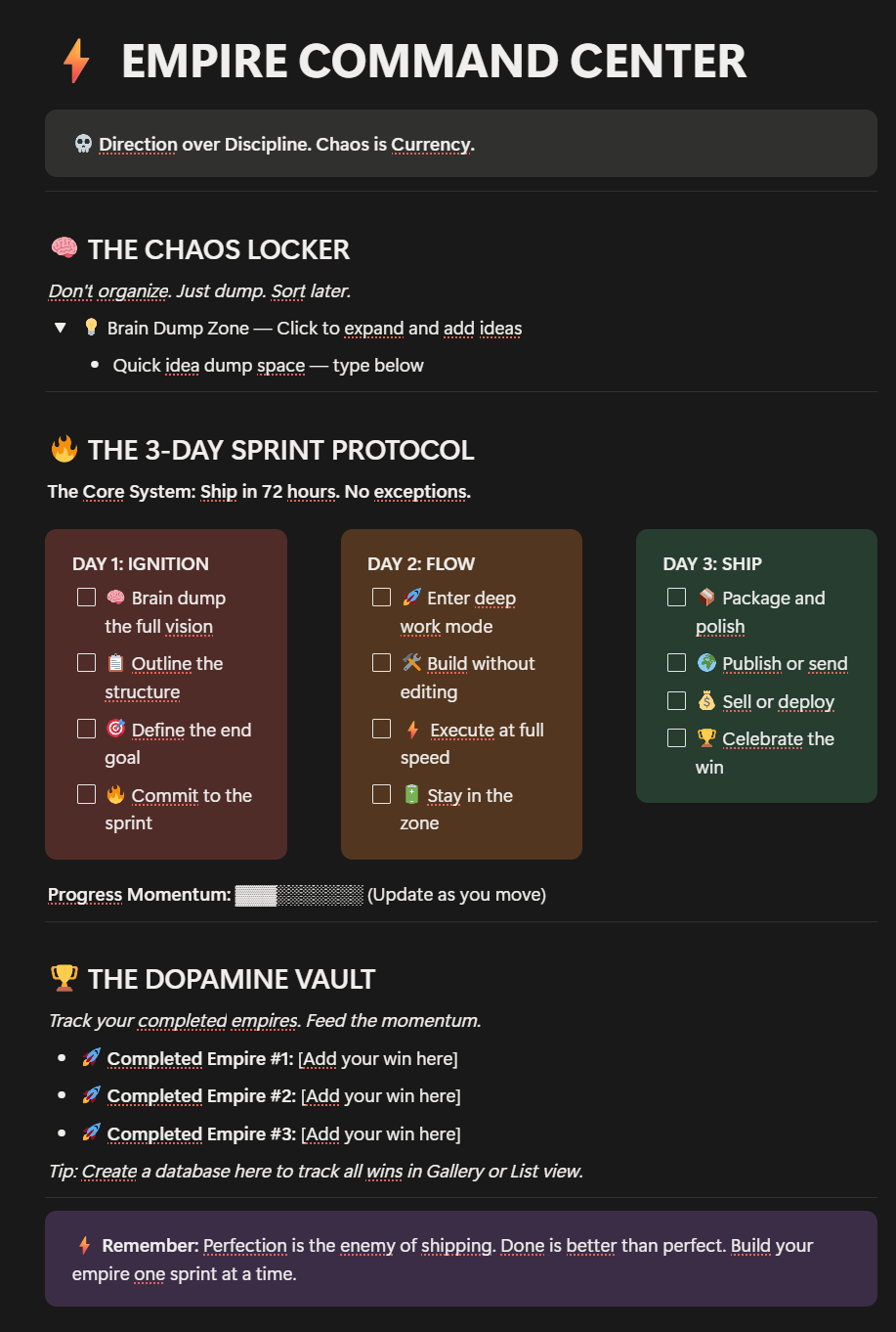 The Empire Command Center (Notion System)